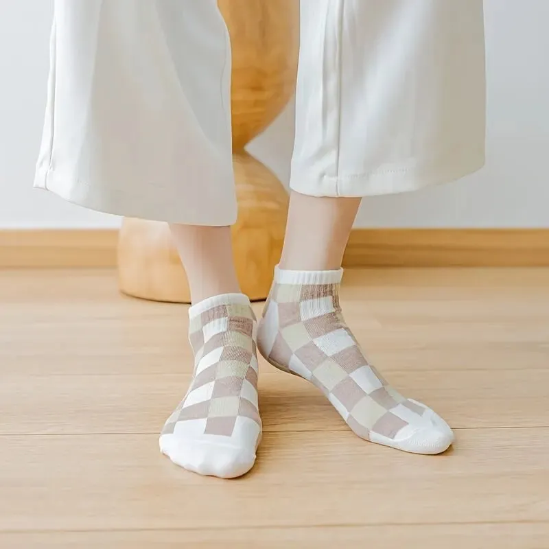 5 Pairs Teddy Bear Ankle Socks for Women Comfy Cute Crew Short Socks
