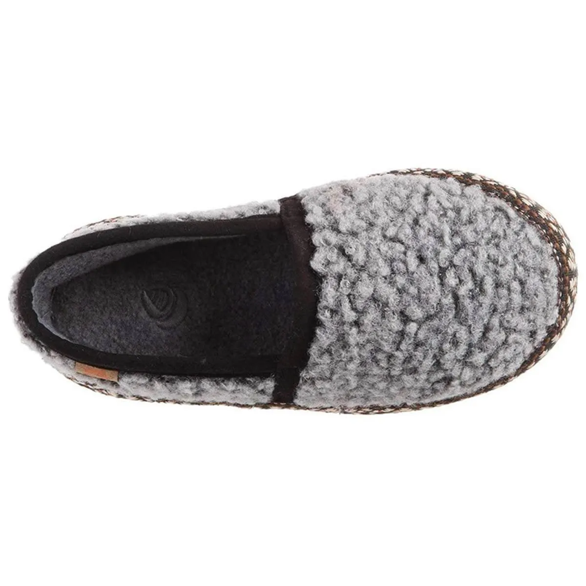 Acorn Kids' Slippers - L’il Woven Trim Moccasins, Stormy Grey, K3/4 | A19009STG3-4