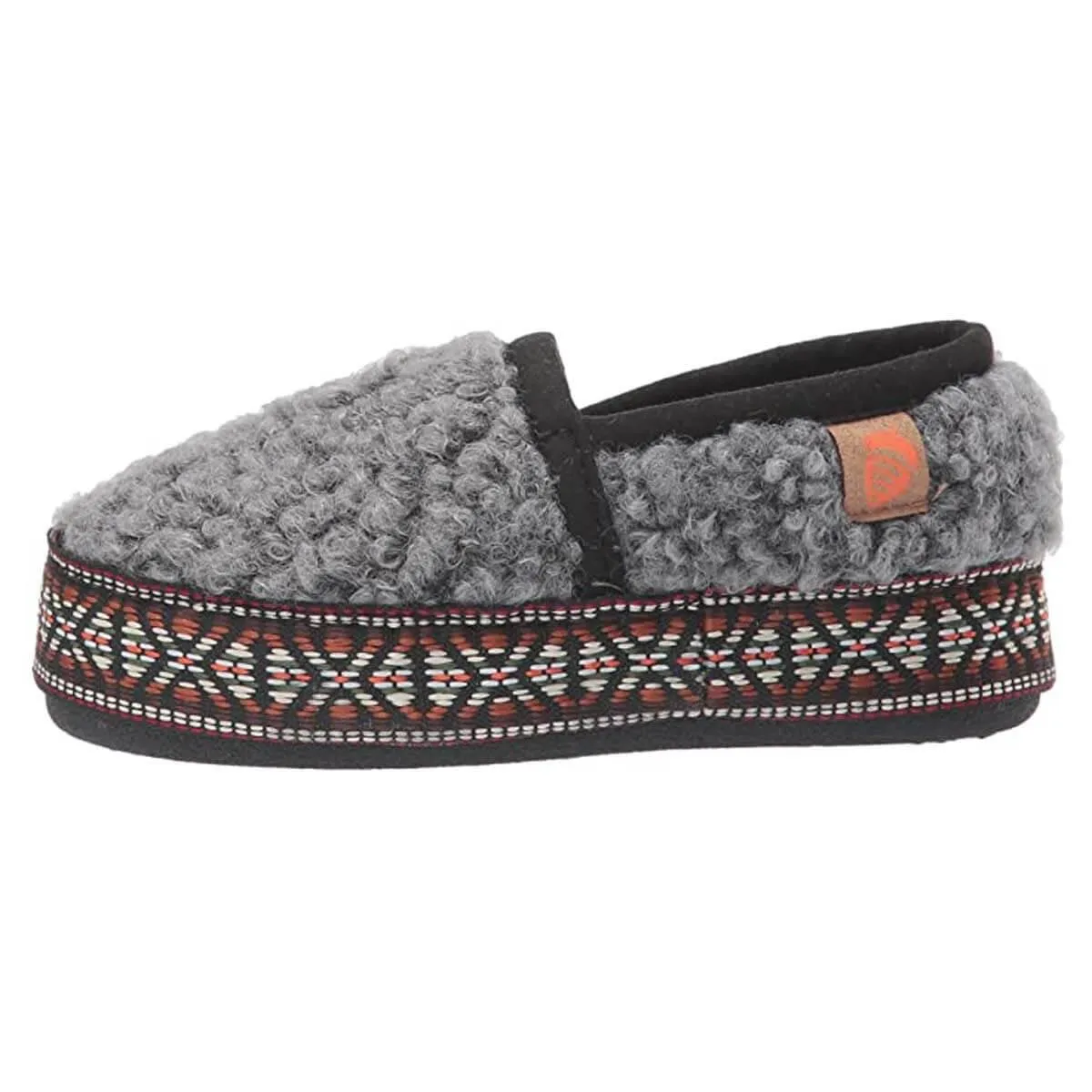 Acorn Kids' Slippers - L’il Woven Trim Moccasins, Stormy Grey, K3/4 | A19009STG3-4