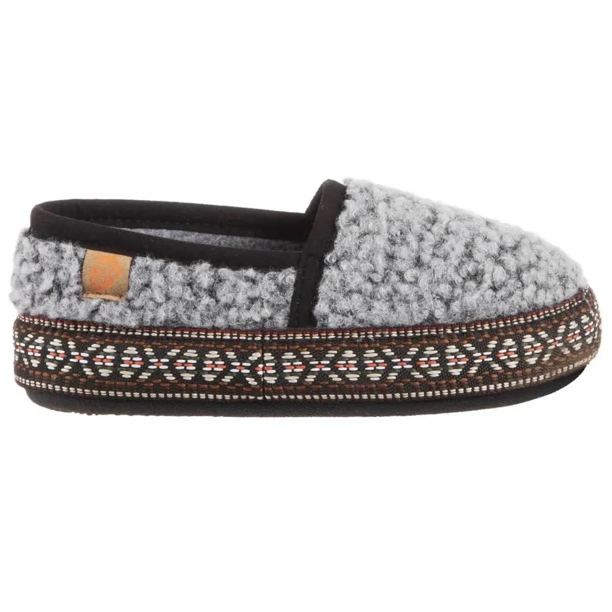 Acorn Kids' Slippers - L’il Woven Trim Moccasins, Stormy Grey, K3/4 | A19009STG3-4