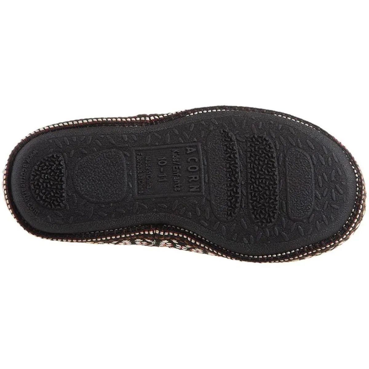 Acorn Kids' Slippers - L’il Woven Trim Moccasins, Stormy Grey, K3/4 | A19009STG3-4