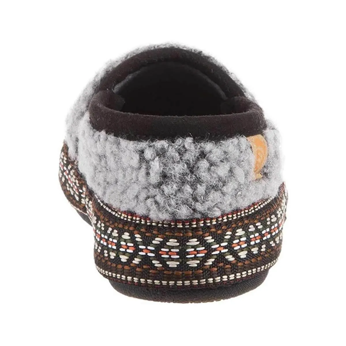 Acorn Kids' Slippers - L’il Woven Trim Moccasins, Stormy Grey, K3/4 | A19009STG3-4