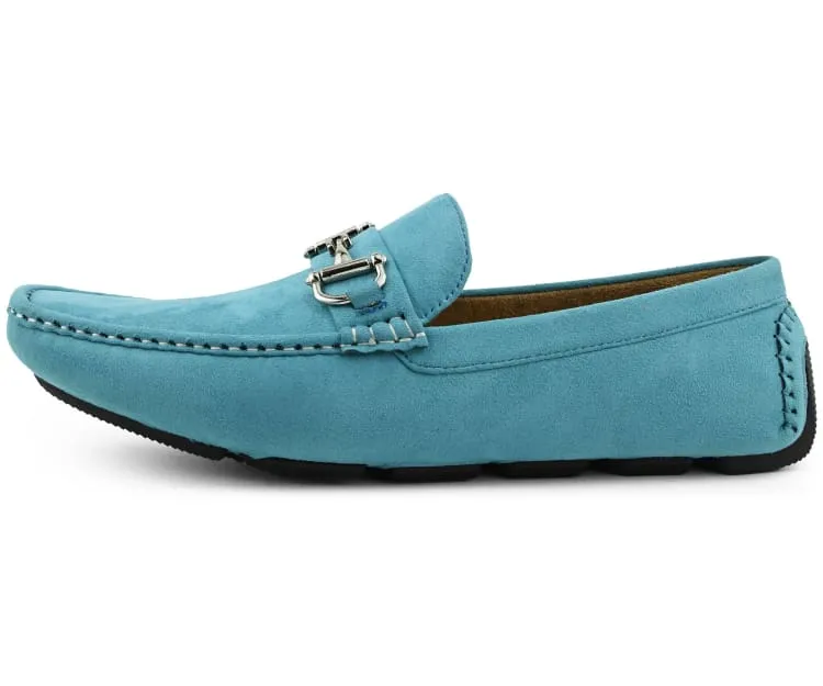 Amali Walken 2 Men’s Turquoise Suede Driving Shoes