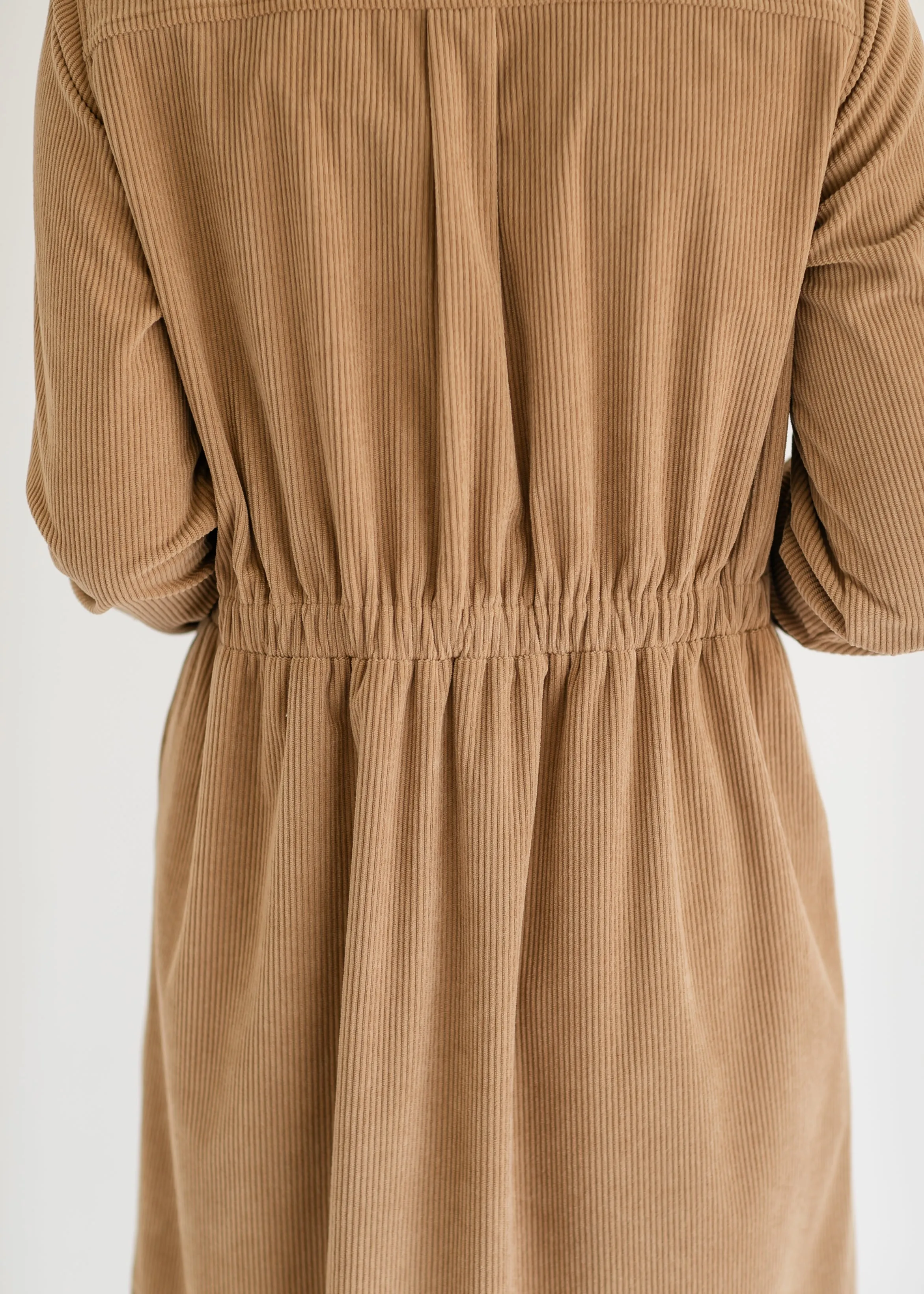Anika Corduroy Midi Shirt Dress