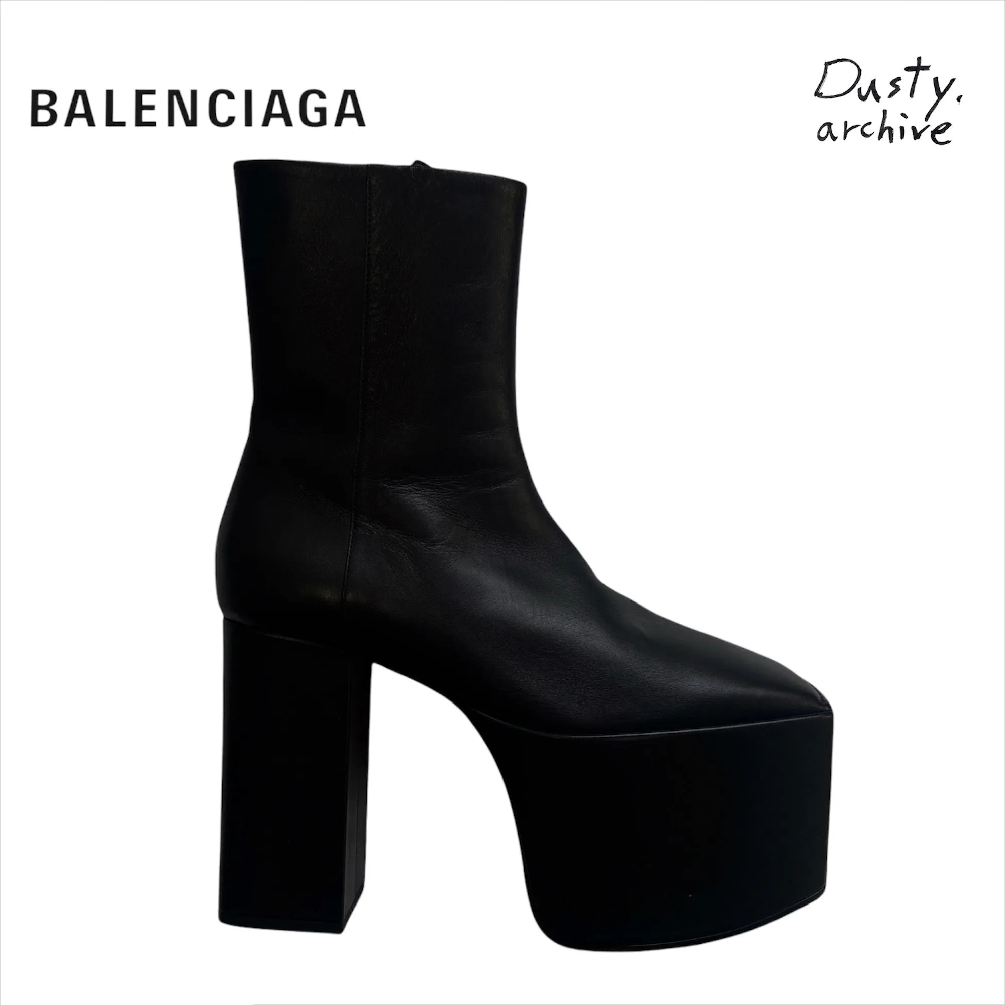 Balenciaga fw16 squared toed platform boot 39