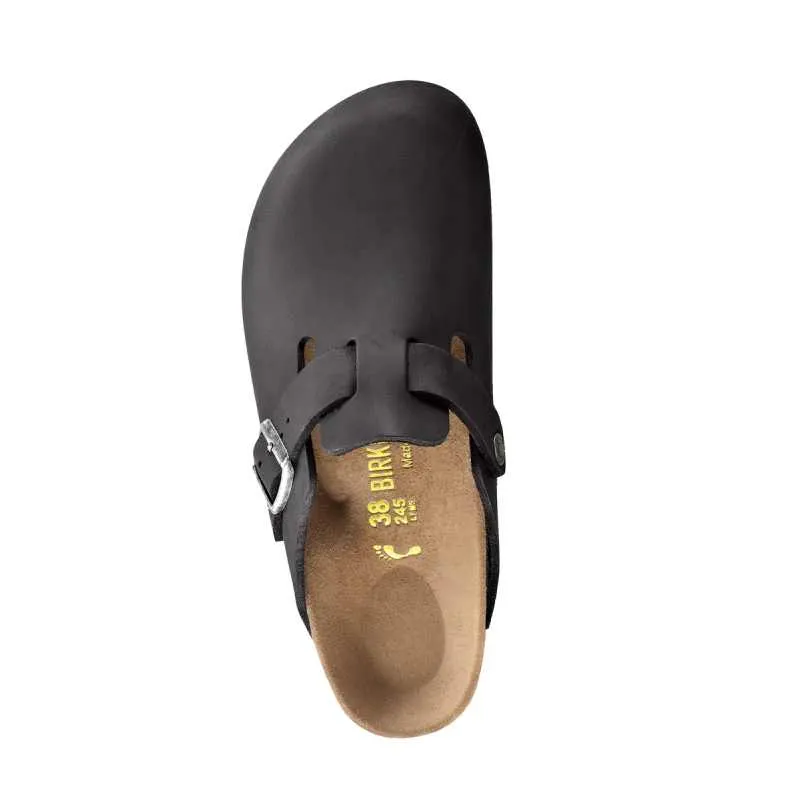 BOSTON BS OILED BLACK LEATHER NARROW FIT