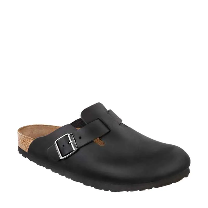 BOSTON BS OILED BLACK LEATHER NARROW FIT