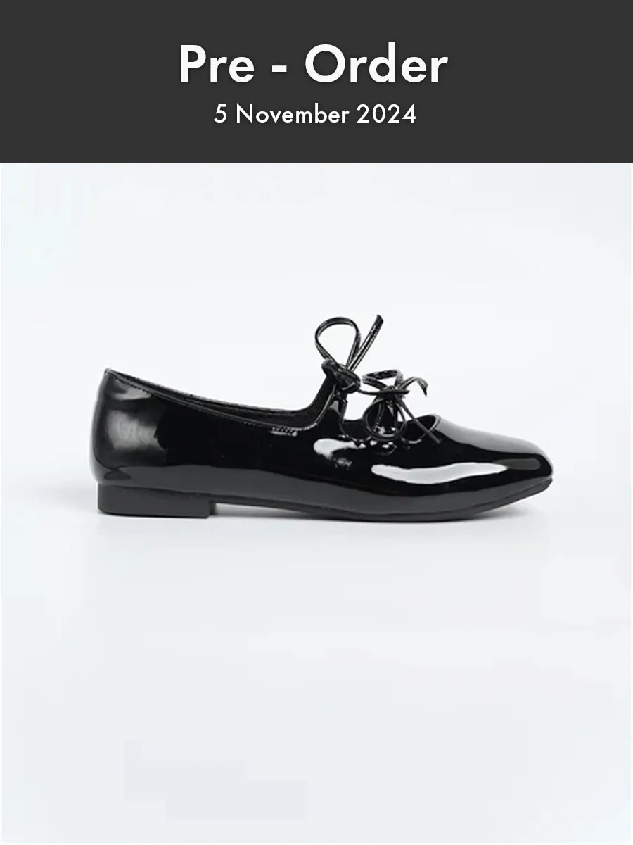 Clara Glossy Ribbon Flats