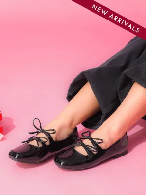 Clara Glossy Ribbon Flats