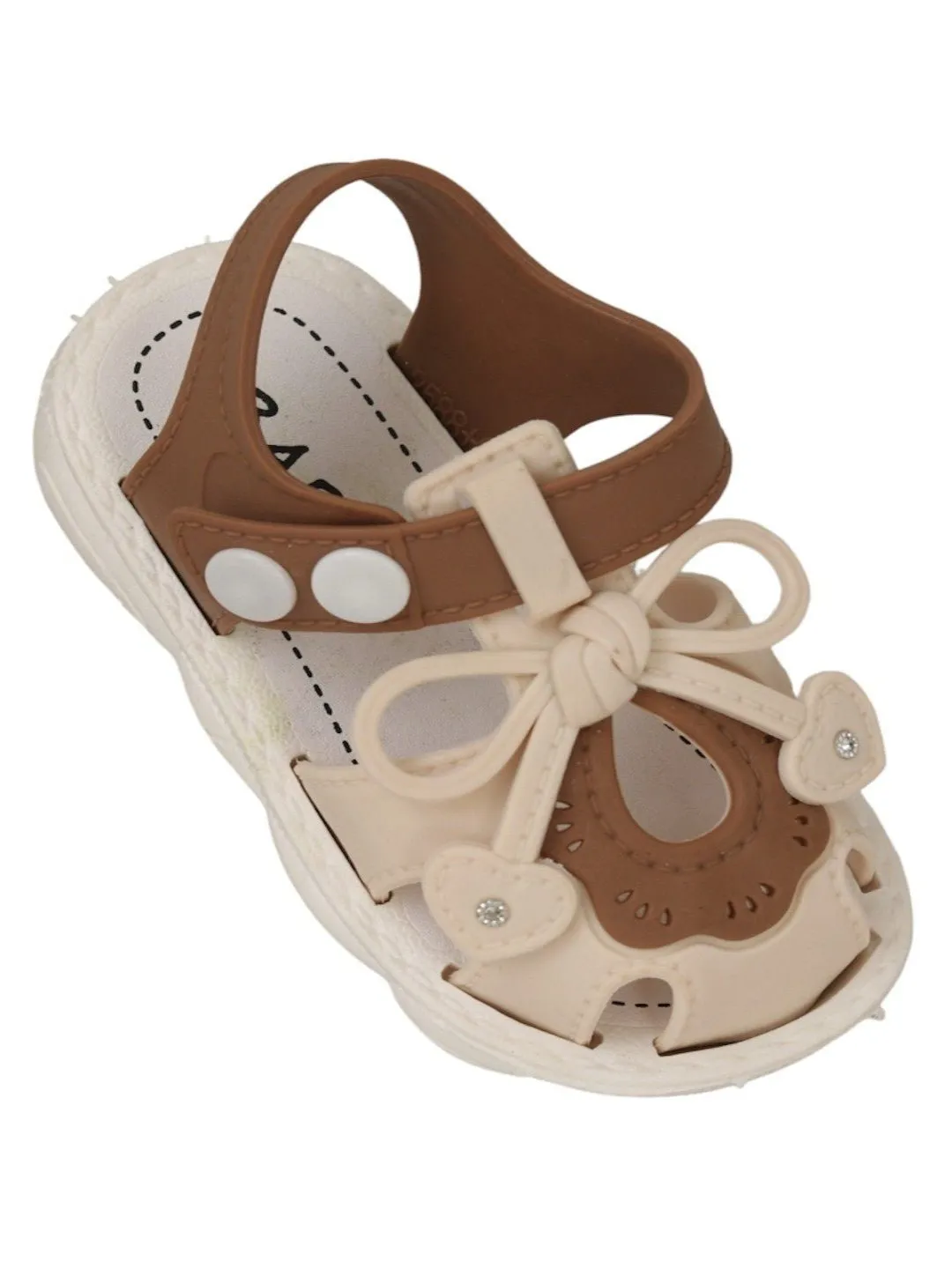 Classic Bow-Tie Sandals with Sparkle Accents For Girls