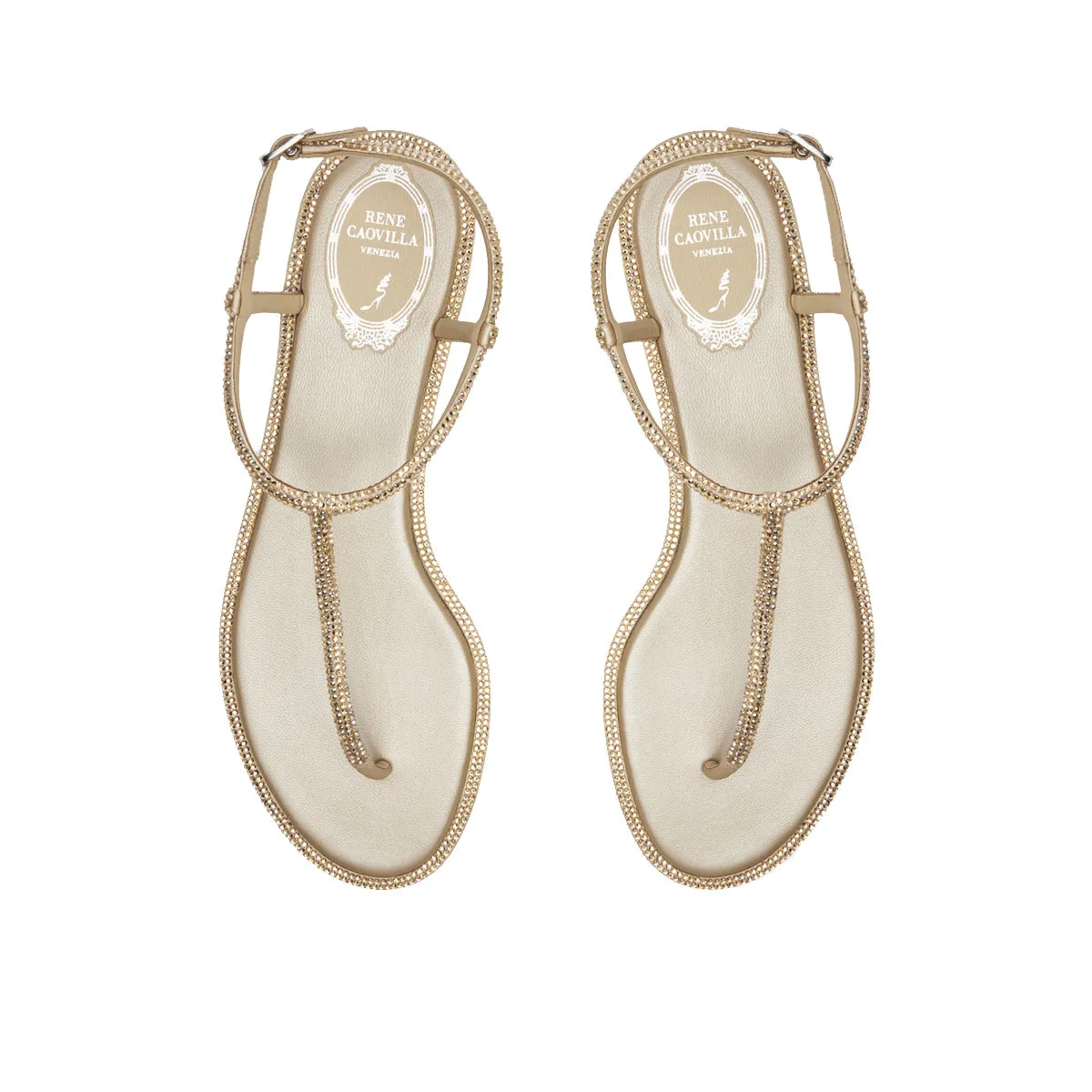 Diana Thong with Crystals and Rubber Sole