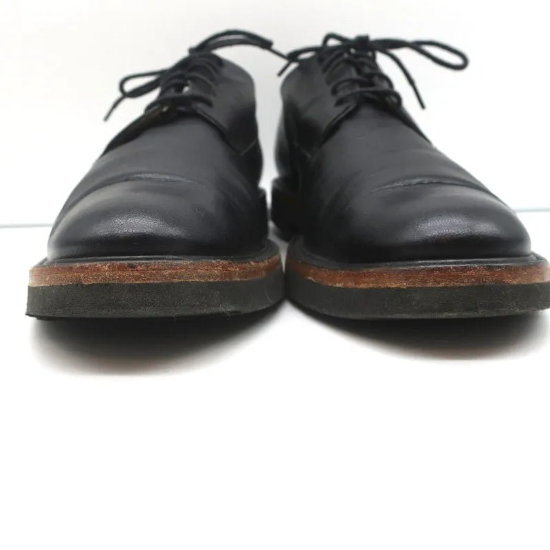 Dries Van Noten Lace-Up Oxfords Black Textured Leather Size 41 Derby Shoes