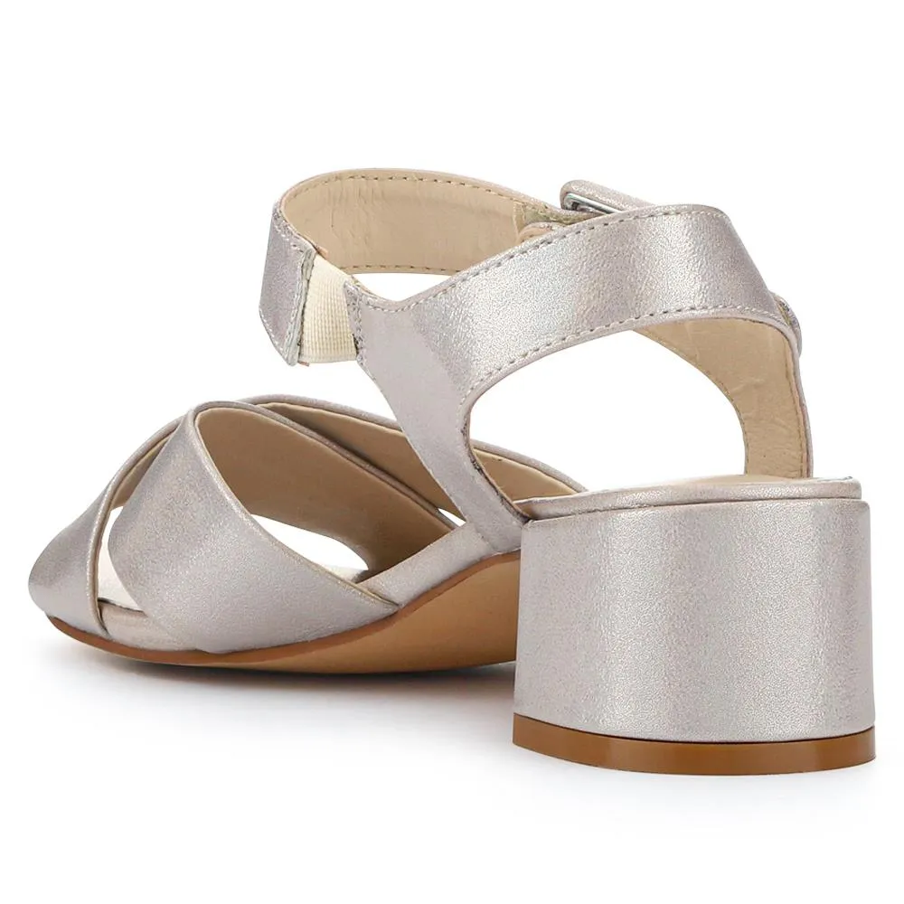Elegant Block-Heeled Sandals - WBINS41053 / 327 111