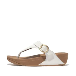 Fitflop Lulu Adjustable Leather Toe Post Sandals White