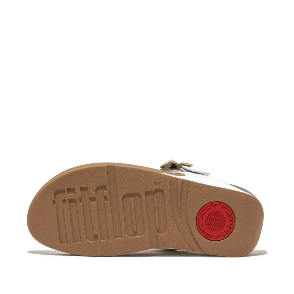 Fitflop Lulu Adjustable Leather Toe Post Sandals White