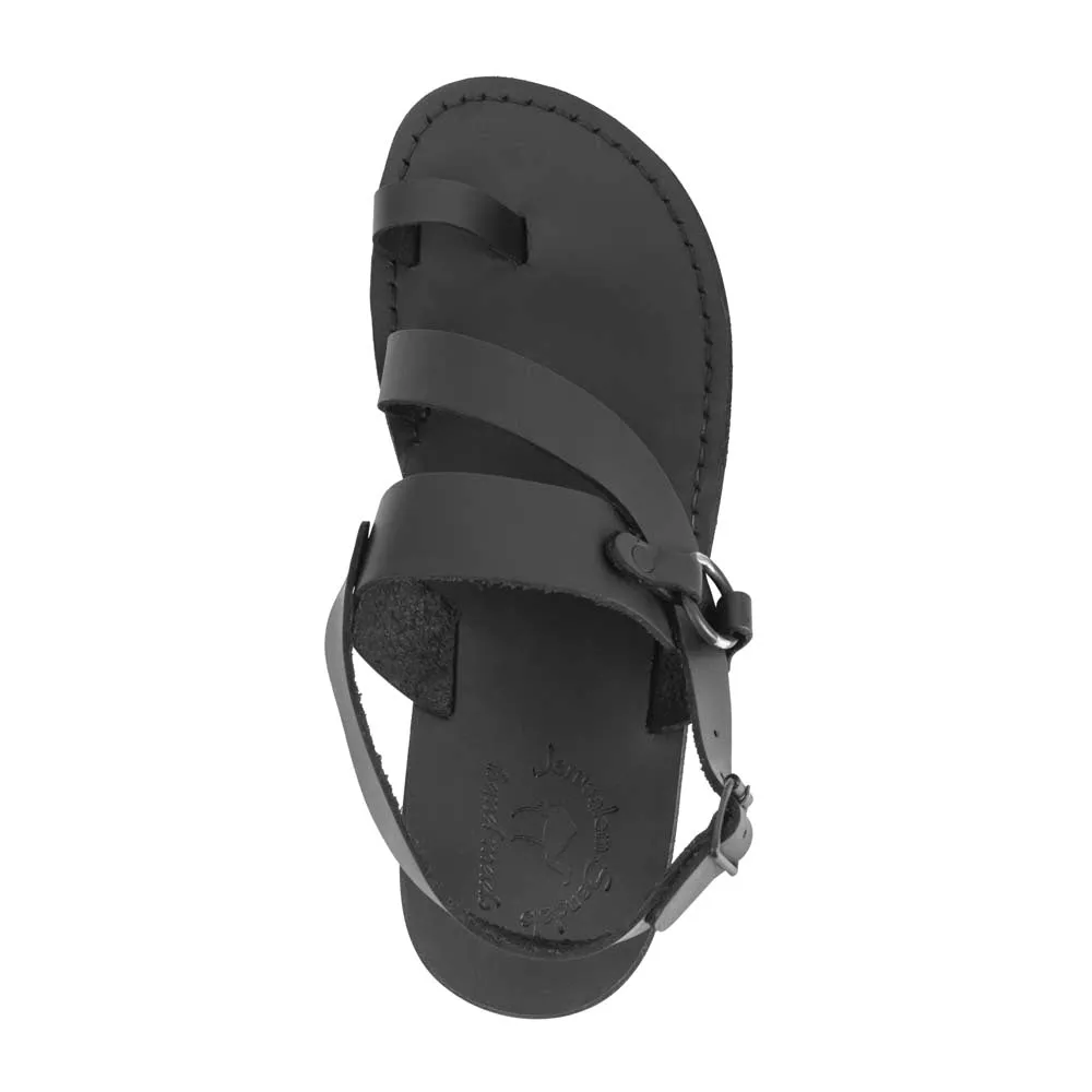 Gabriel - Leather Toe Loop Sandal | Black
