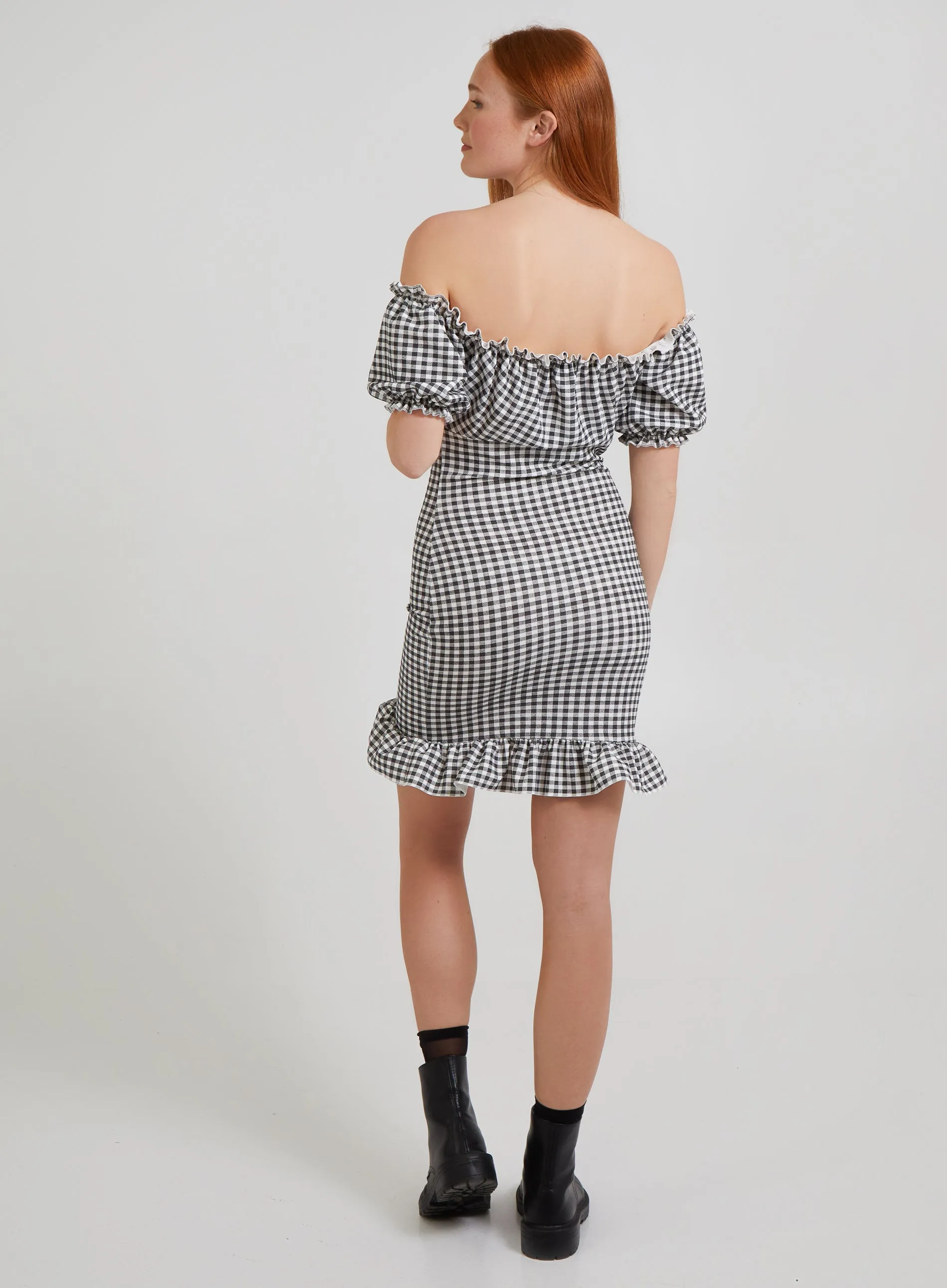 Gingham Gypsy Bardot Dress