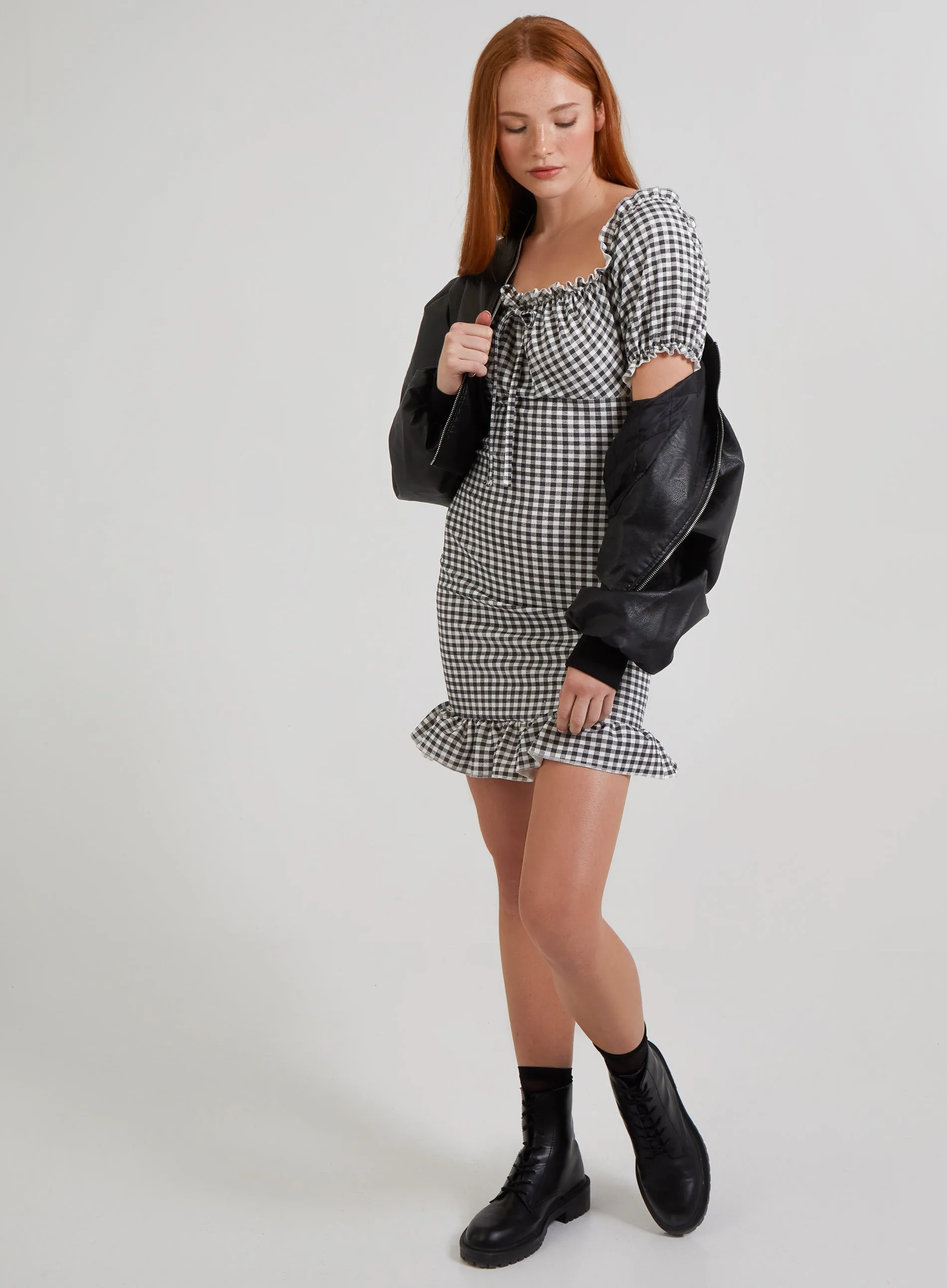 Gingham Gypsy Bardot Dress