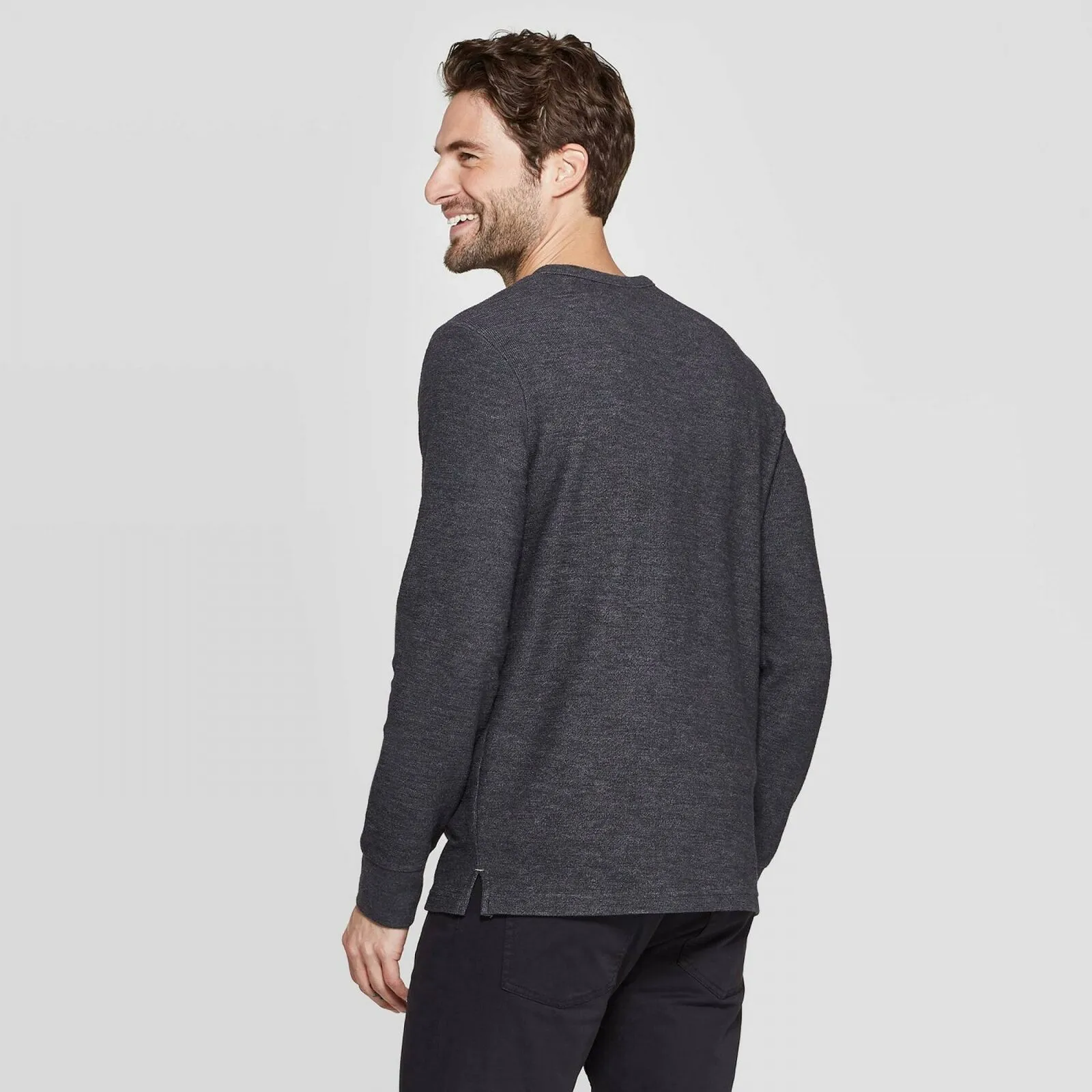 Goodfellow & Co. Men's Regular Fit Long Sleeve Textured Henley Shirt