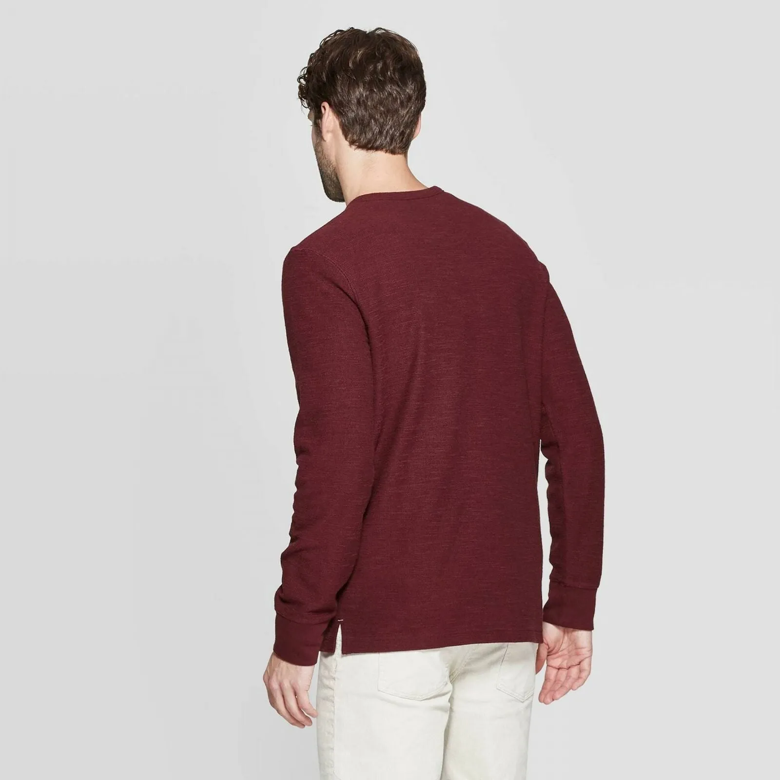 Goodfellow & Co. Men's Regular Fit Long Sleeve Textured Henley Shirt