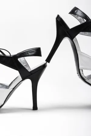 Graphic Ankle Strap Heels