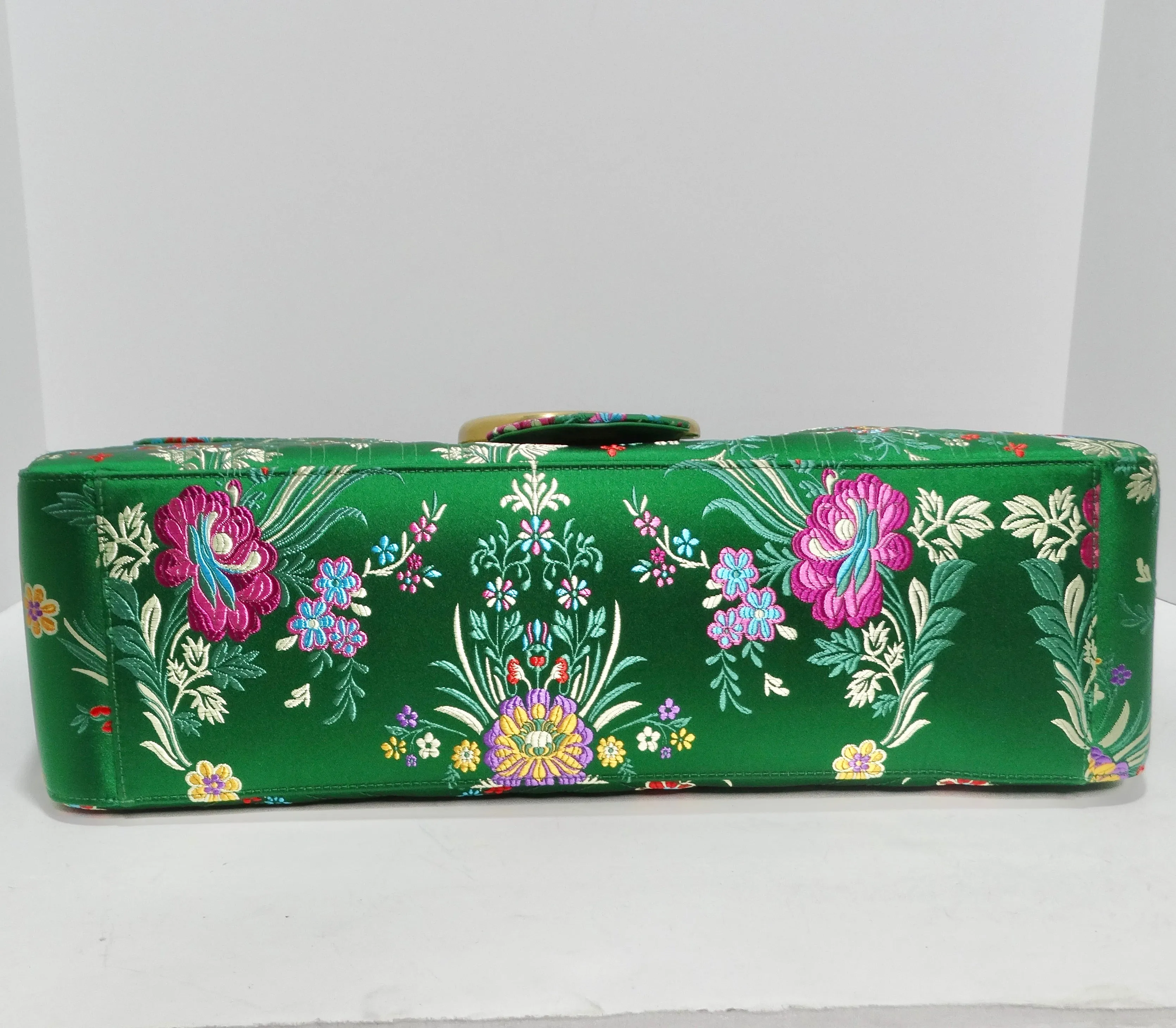 Gucci Marmont Jacquard Matelasse Floral Maxi Top Handle Shoulder Bag
