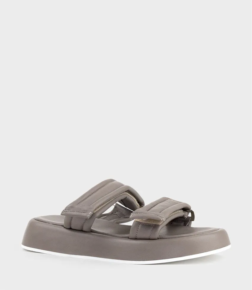 HAMLET Quilted Strap Slide on Unit in Taupe