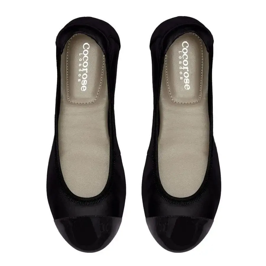 Harrow - Black with Black Cap Ballerinas