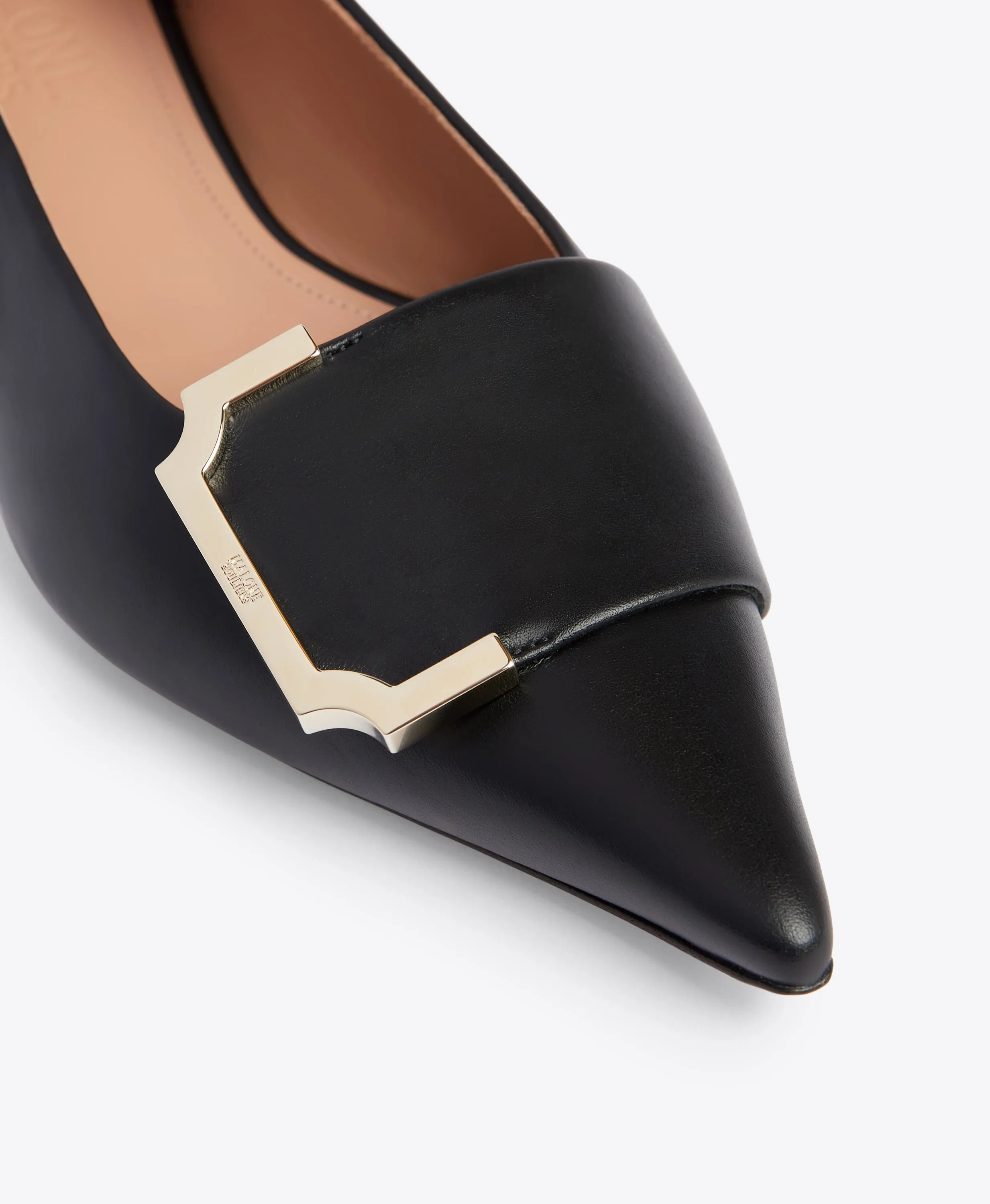 Hayes Black Leather Flat Pumps