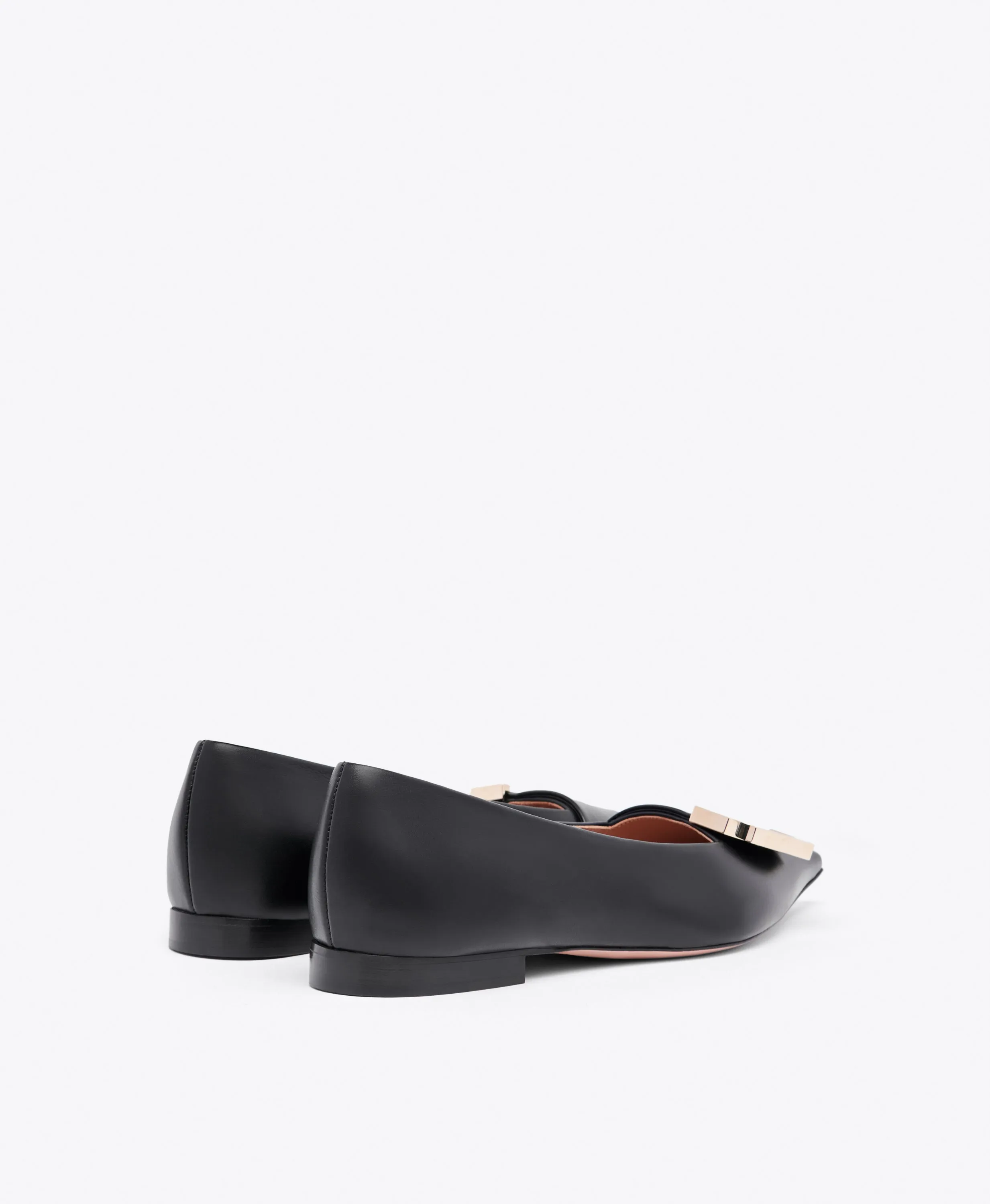 Hayes Black Leather Flat Pumps