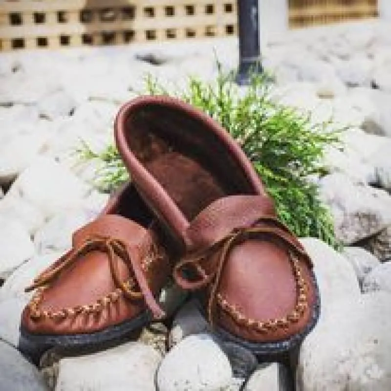Hides in Hand Ladies Crepe Sole Buffalo Hide Moccasin