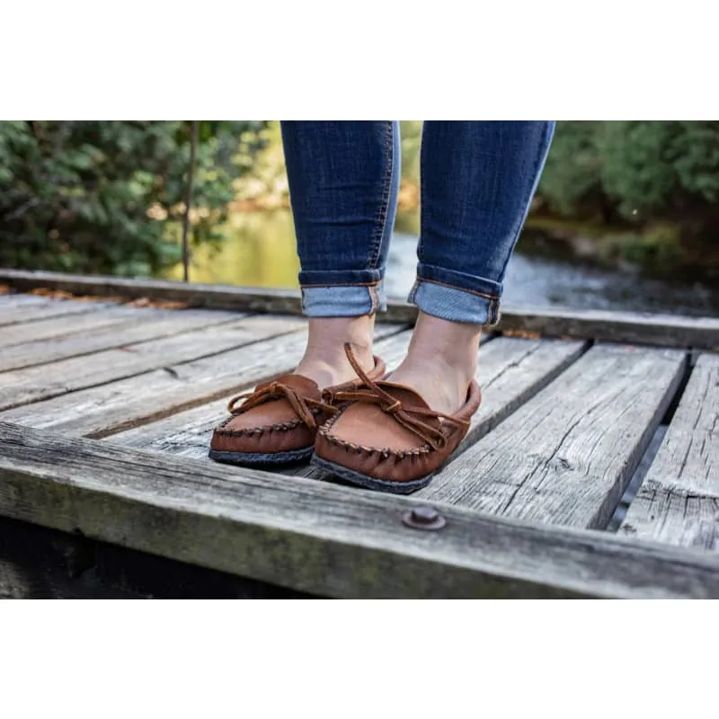 Hides in Hand Ladies Crepe Sole Buffalo Hide Moccasin