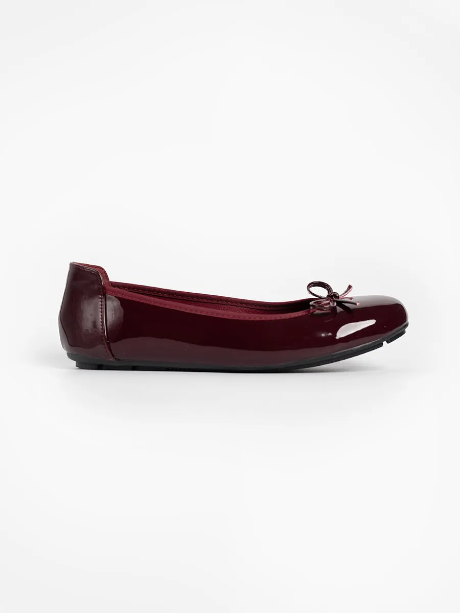 Honey Glossy Ballerina Flats