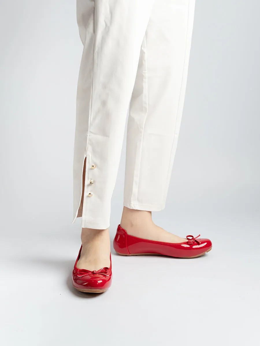 Honey Glossy Ballerina Flats