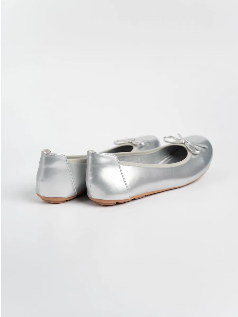 Honey Glossy Ballerina Flats