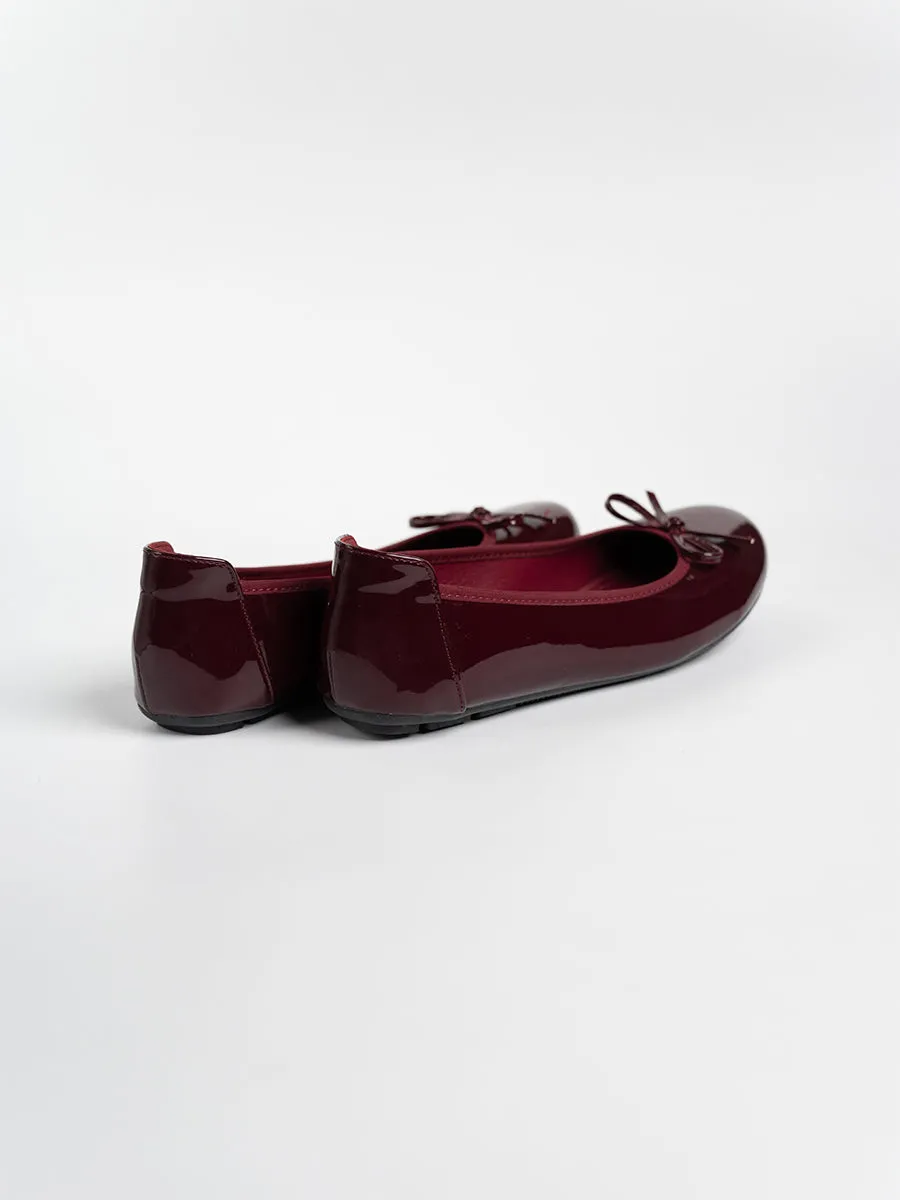 Honey Glossy Ballerina Flats
