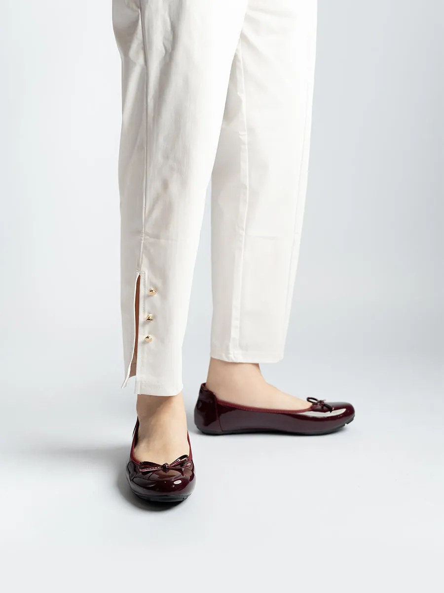 Honey Glossy Ballerina Flats