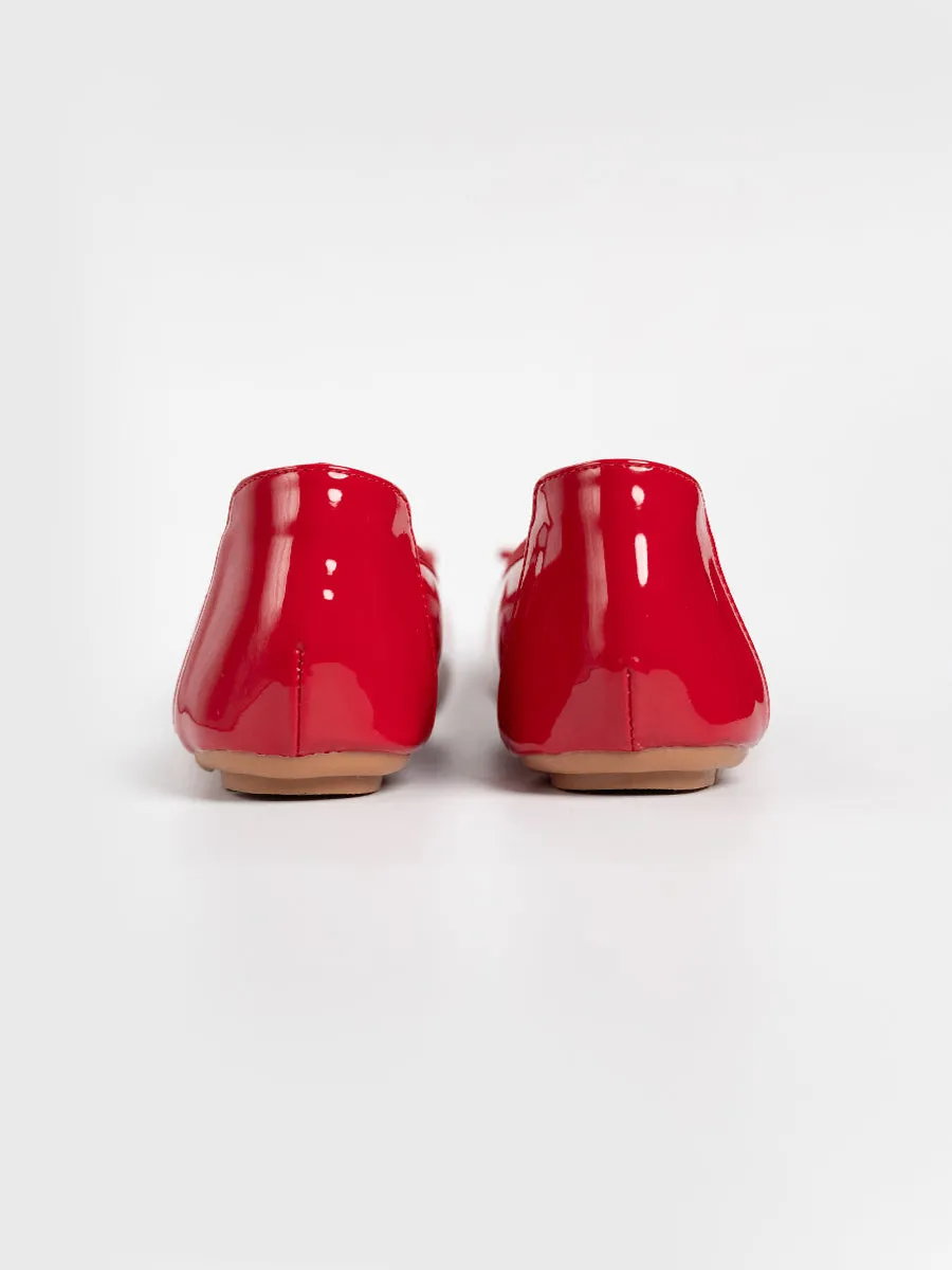 Honey Glossy Ballerina Flats