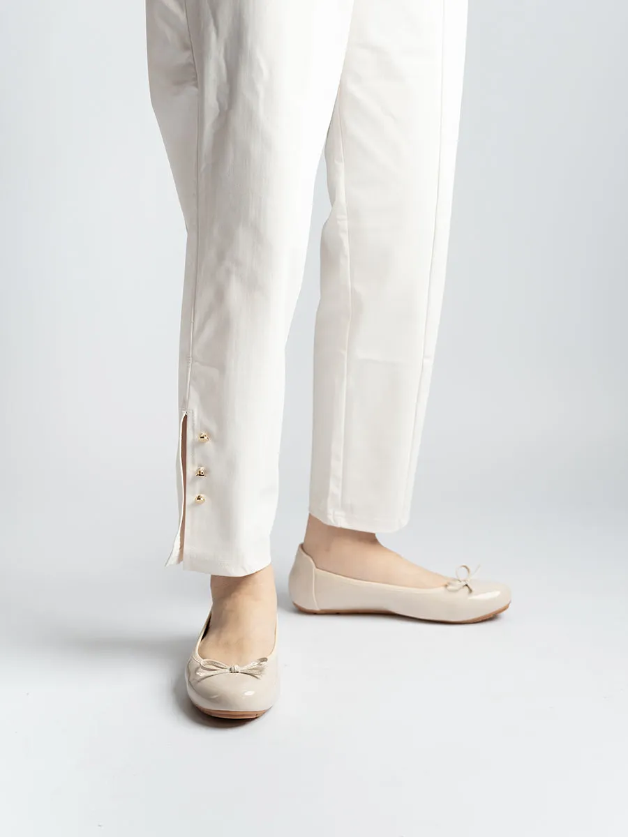 Honey Glossy Ballerina Flats