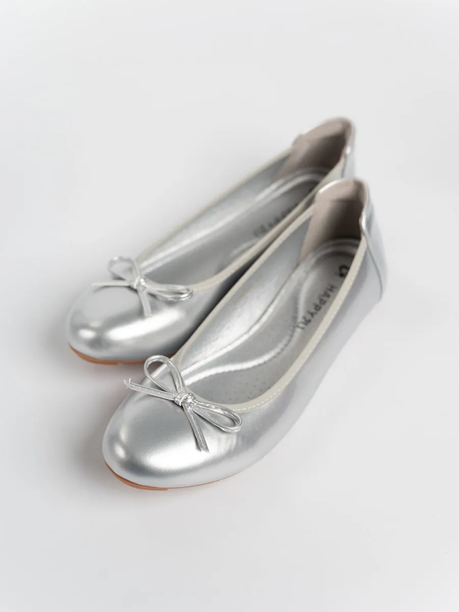 Honey Glossy Ballerina Flats