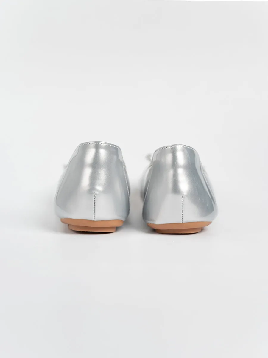 Honey Glossy Ballerina Flats