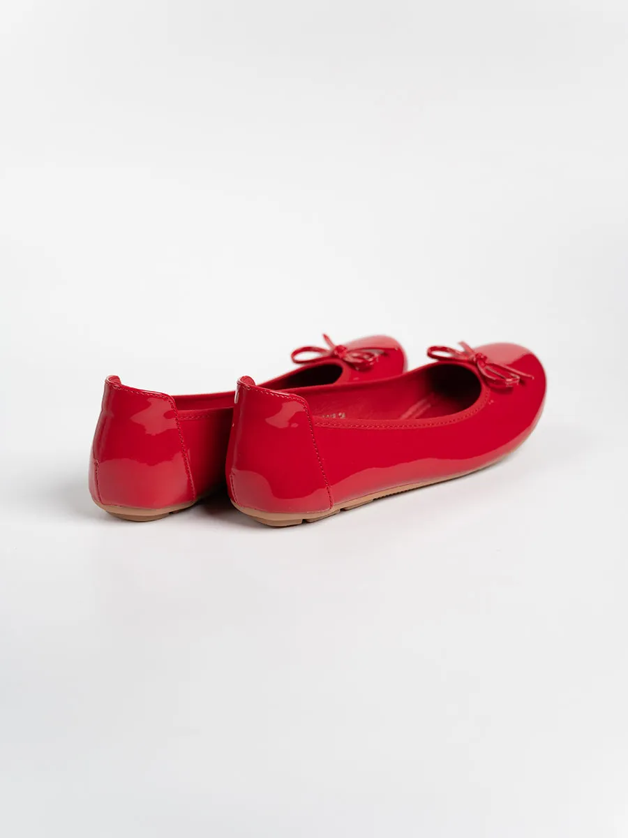 Honey Glossy Ballerina Flats