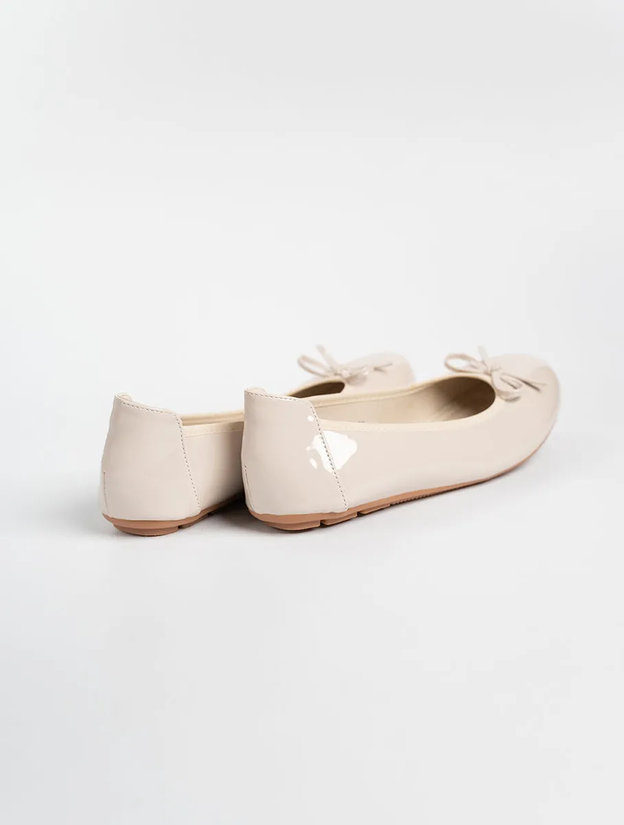 Honey Glossy Ballerina Flats
