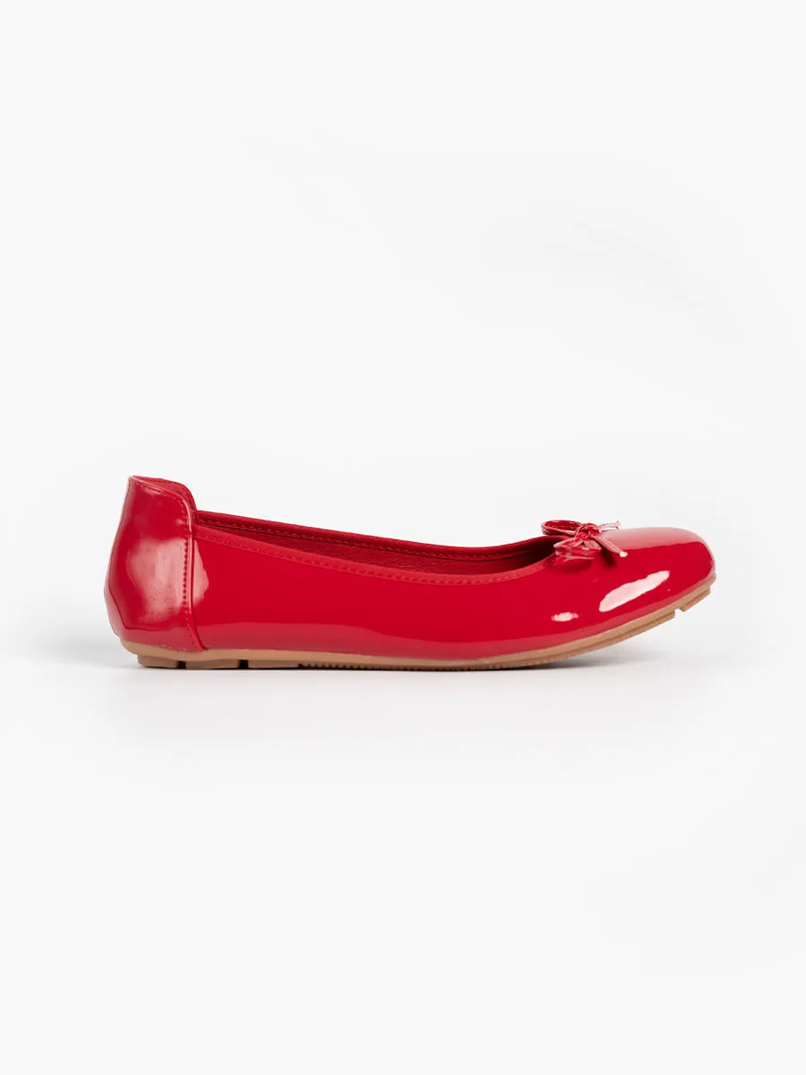 Honey Glossy Ballerina Flats