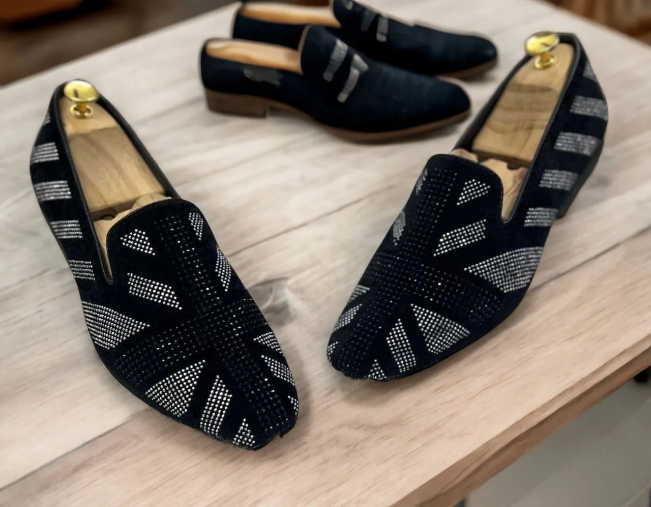 Jack Marc Elevate Your Style with Exquisite Stud Work Moccasins