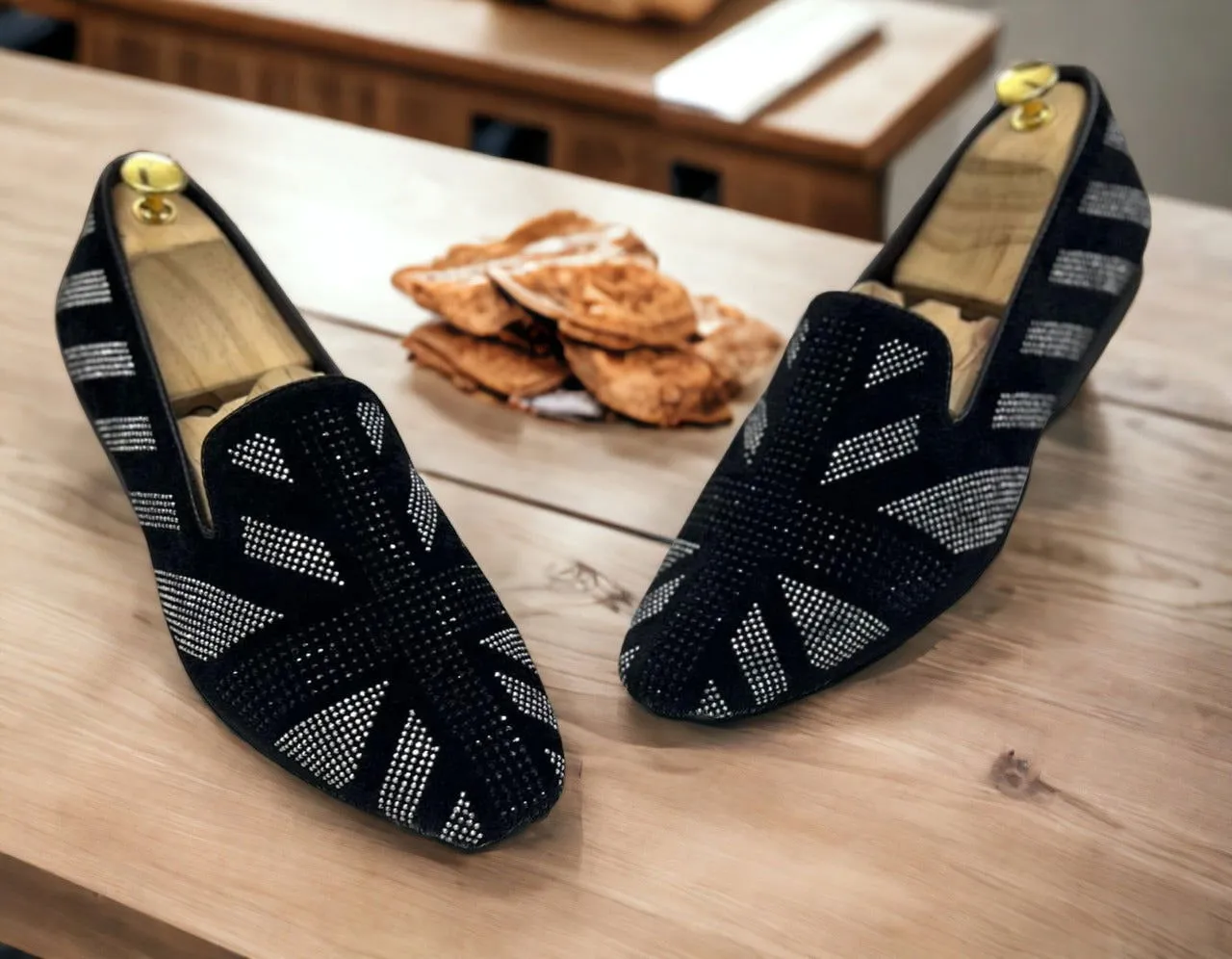 Jack Marc Elevate Your Style with Exquisite Stud Work Moccasins