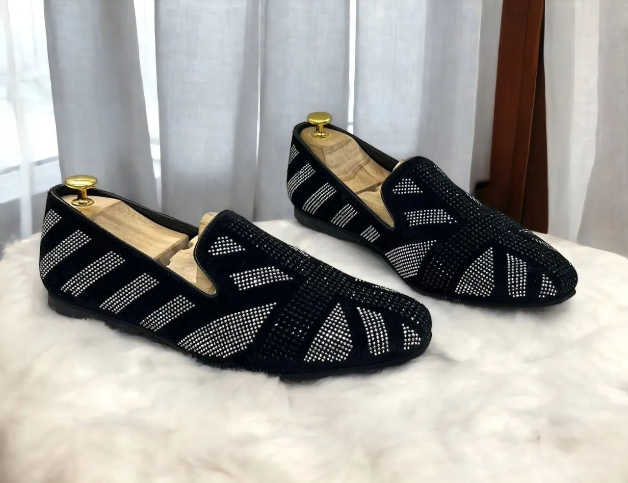 Jack Marc Elevate Your Style with Exquisite Stud Work Moccasins