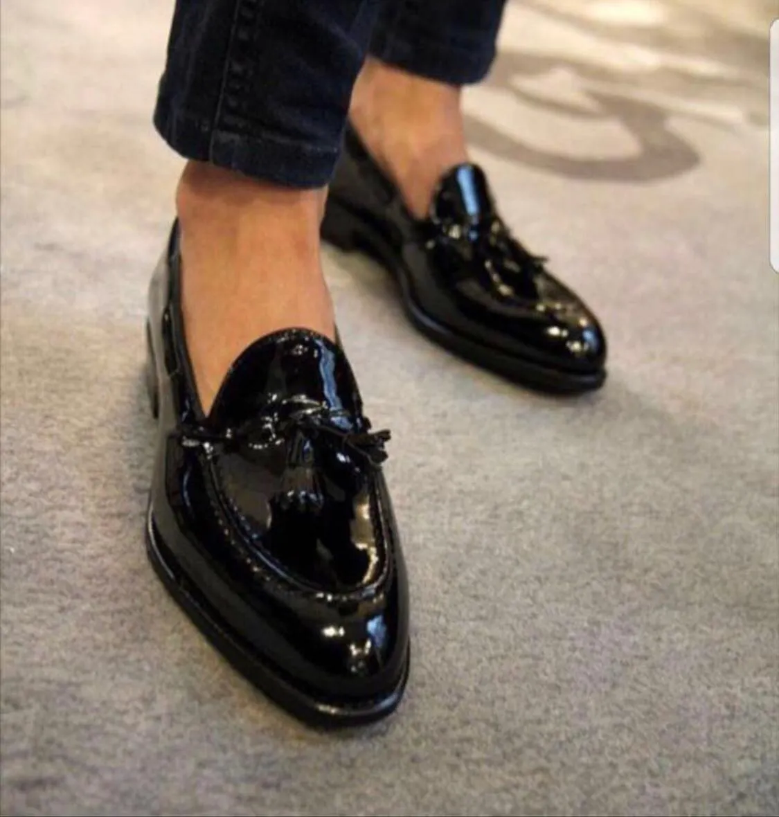 Jack Marc New Fashion Shiny Tassel Loafer