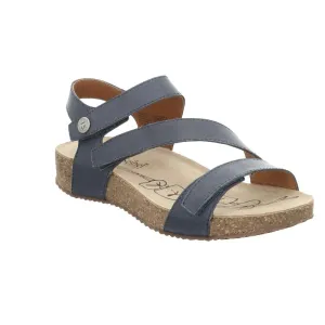 Josef Seibel Women's Tonga 25 Leather Strap Sandals Jeans Blue