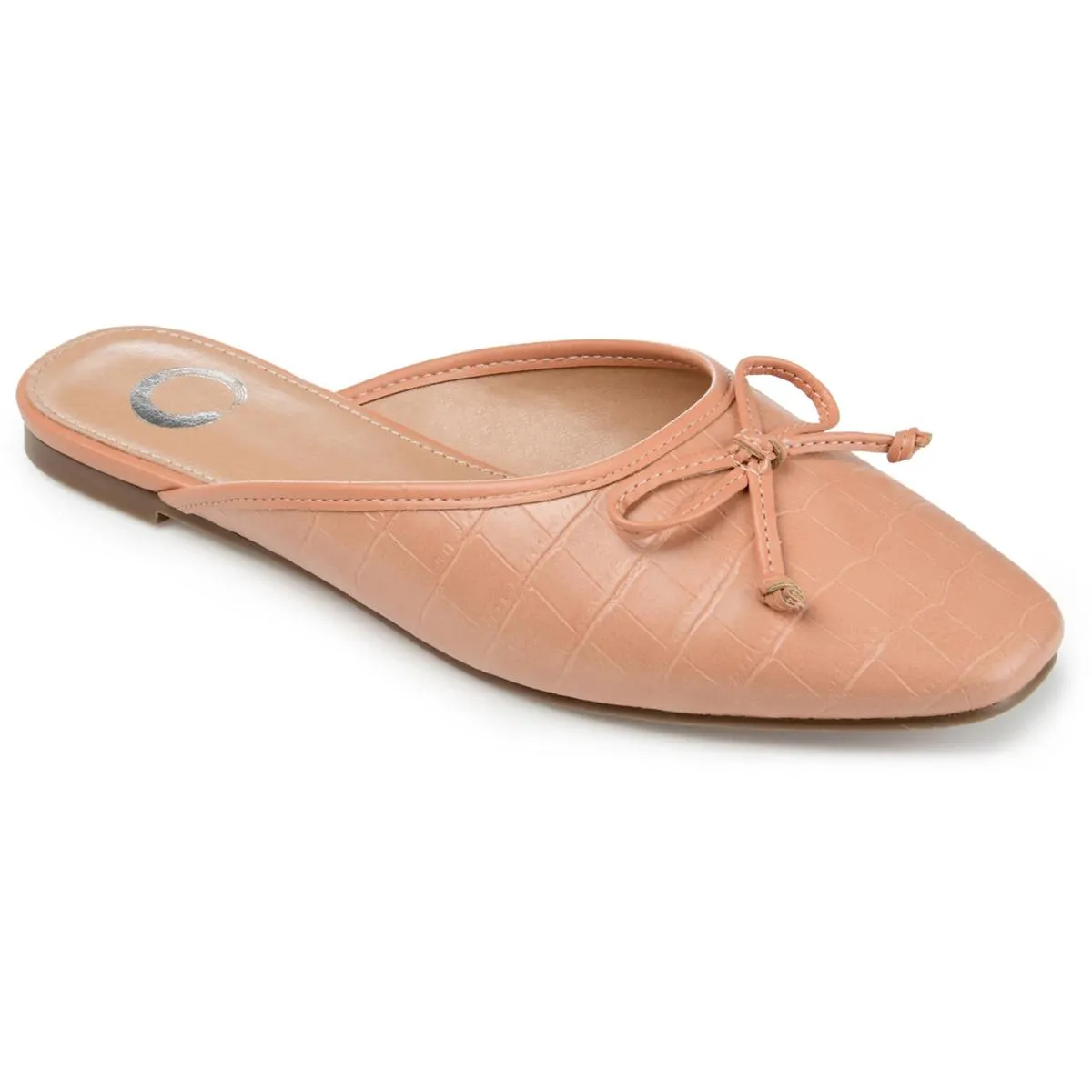 Journee Collection Womens SQUARE TOE TEXTURED Mules